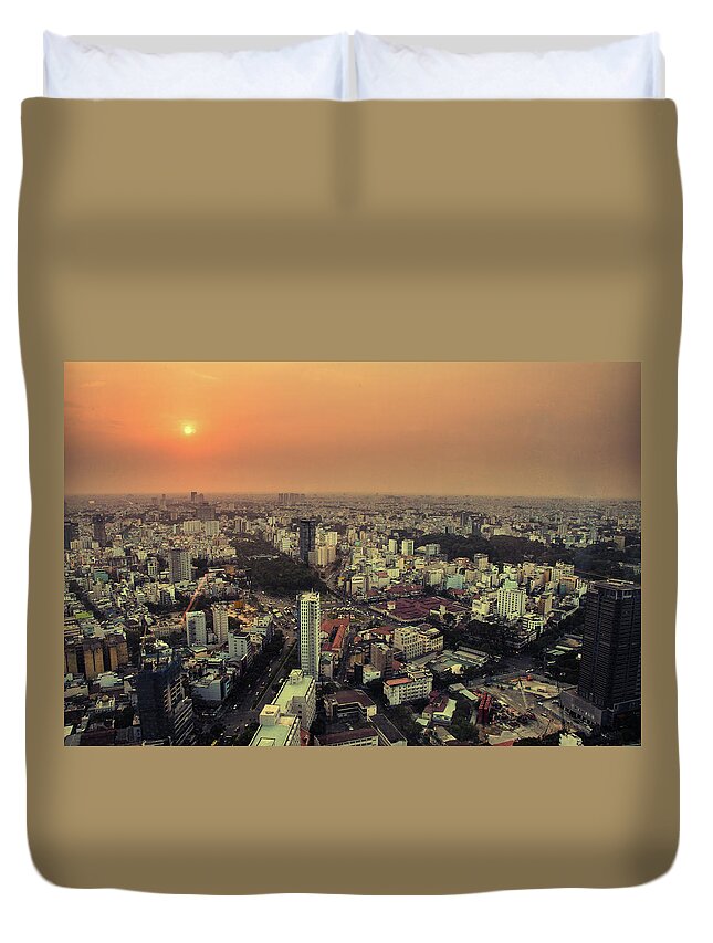 Tranquility Duvet Cover featuring the photograph Saigon Sunset 1 1 Of 1 by Natural At It's Best.
