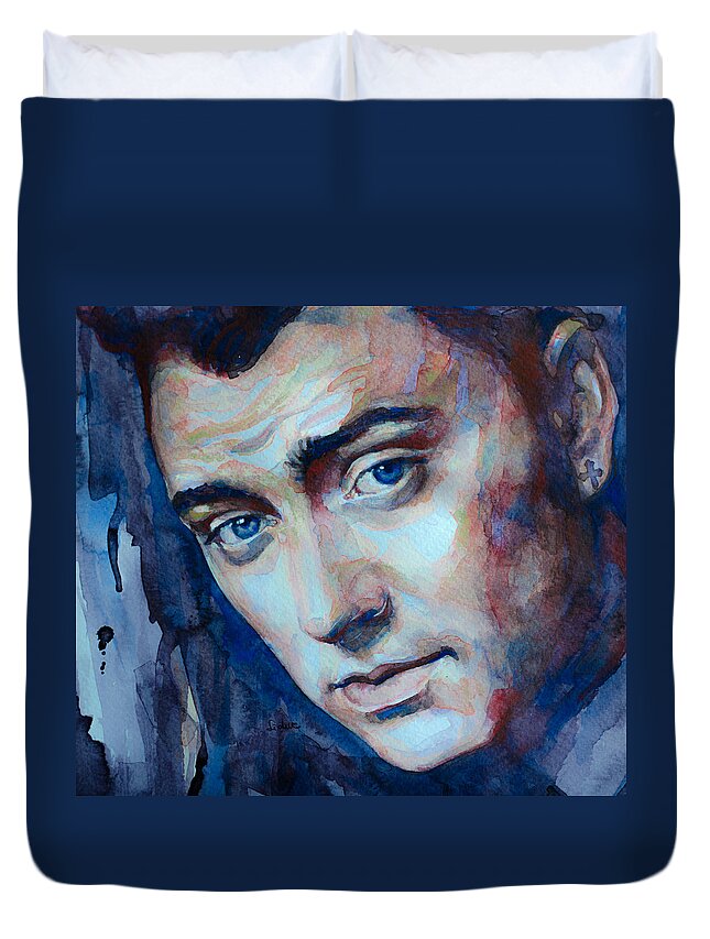 Sam Smith Duvet Cover featuring the painting Sam Smith in watercolor by Laur Iduc
