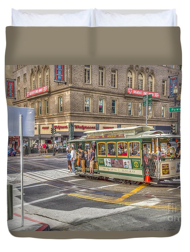 America Duvet Cover featuring the photograph San Francisco Cable Car by Sue Leonard