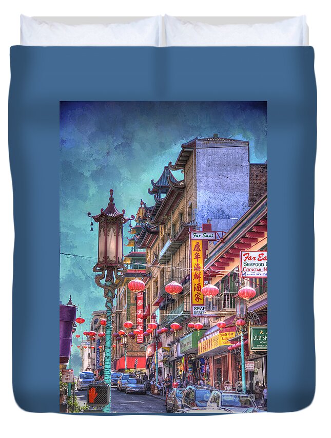 Architecture Duvet Cover featuring the photograph San Francisco Chinatown by Juli Scalzi