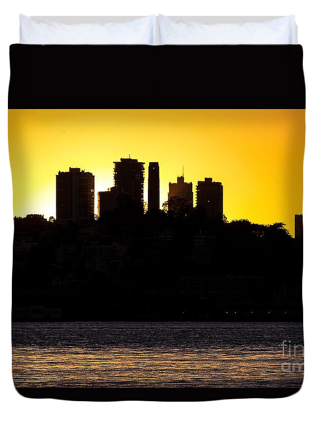 Cityscape Duvet Cover featuring the photograph San Francisco Silhouette by Kate Brown
