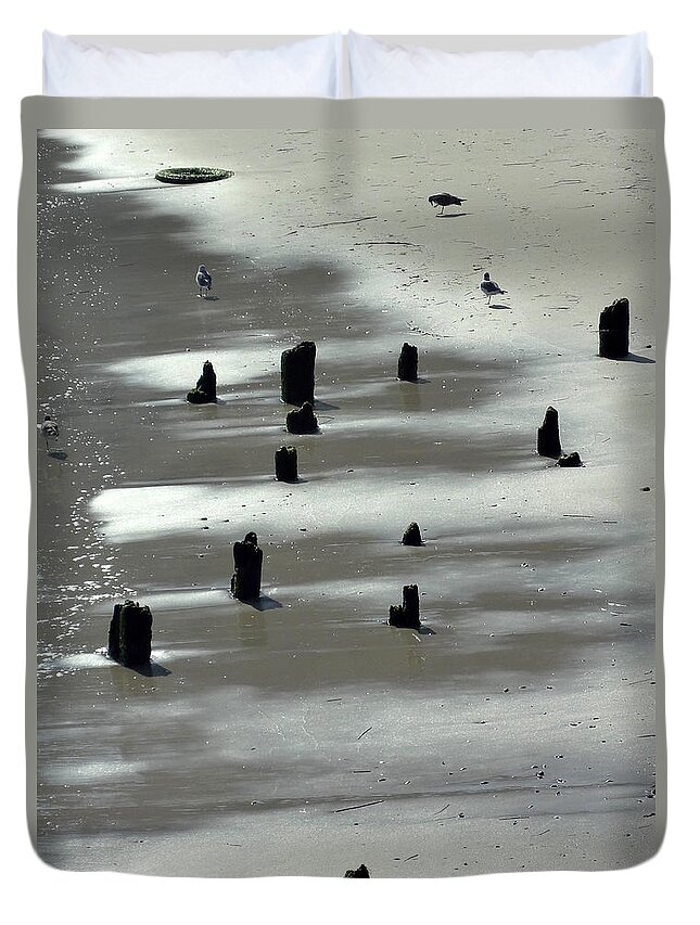 Sand Duvet Cover featuring the photograph Sand Abstract by Deborah Crew-Johnson