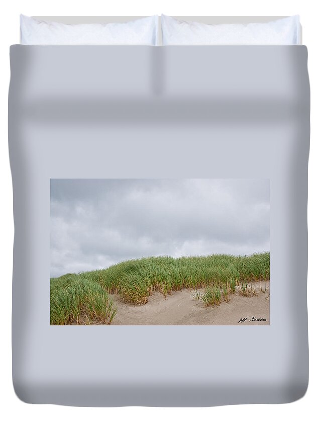 Beach Duvet Cover featuring the photograph Sand Dunes and Grass by Jeff Goulden