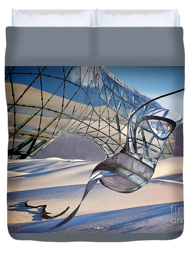 White Sands Duvet Cover featuring the digital art Sand Incarnations with Dali by Georgianne Giese