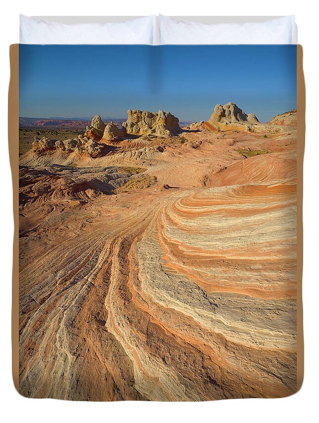 00431251 Duvet Cover featuring the photograph Sandstone Formations Coyote Buttes by Yva Momatiuk John Eastcott