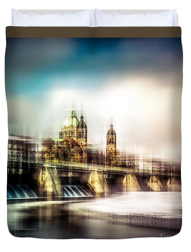 1x1 Duvet Cover featuring the photograph Sankt Lukas Kirche by Hannes Cmarits