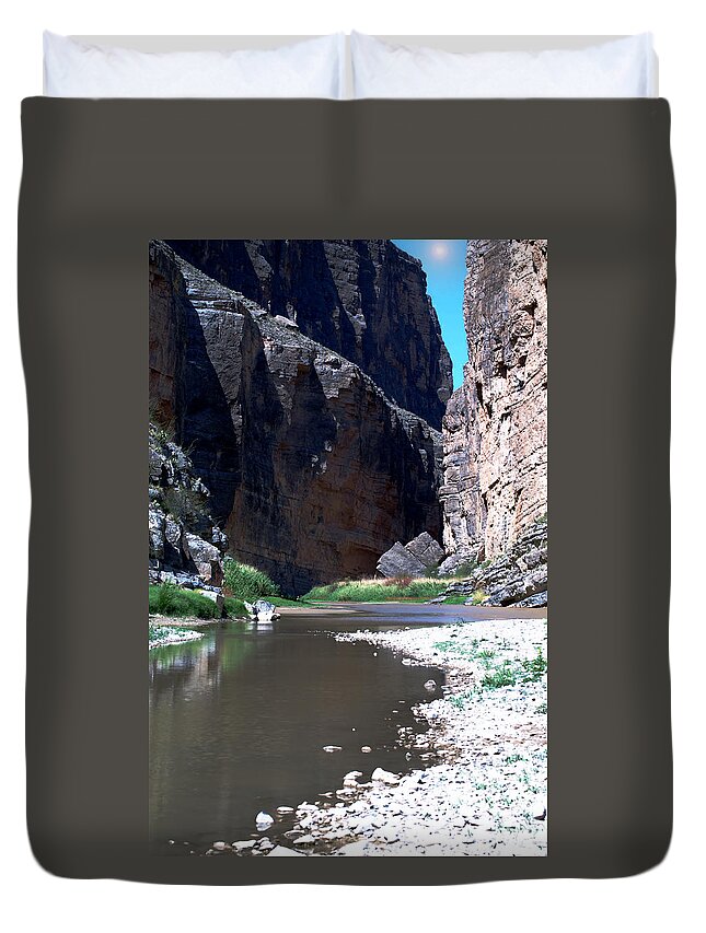 Canyon Duvet Cover featuring the photograph Santa Elena Canyon by Judy Hall-Folde