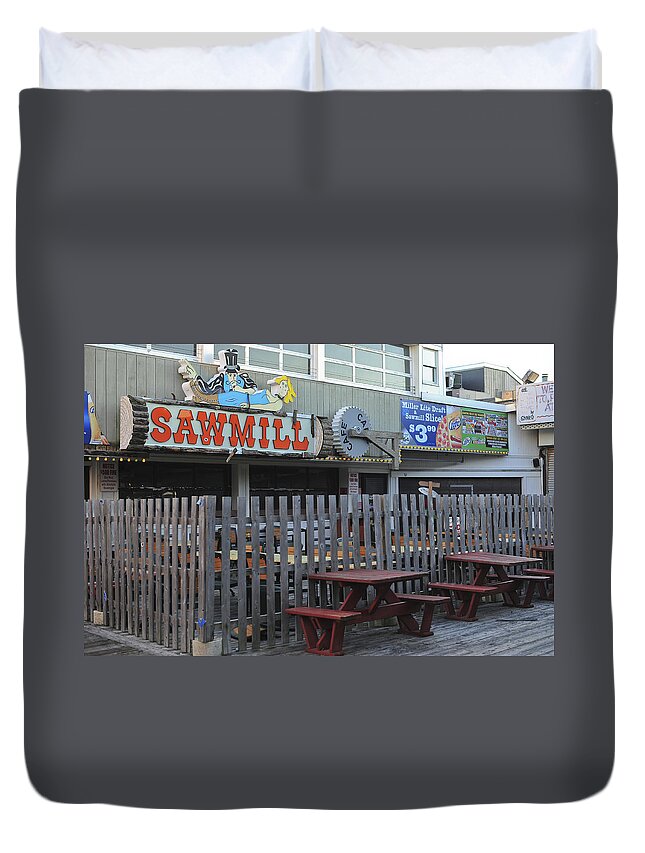 Sawmill Cafe Seaside Park New Jersey Duvet Cover featuring the photograph Sawmill Cafe Seaside Park New Jersey by Terry DeLuco