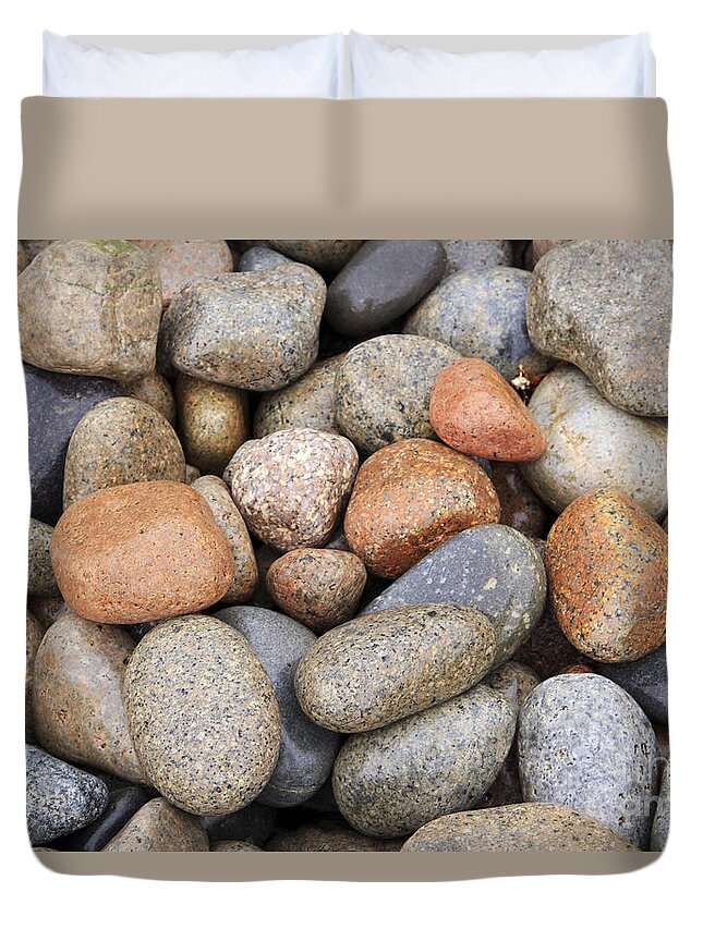 Maine Duvet Cover featuring the photograph Schoodic Rocks by Karin Pinkham