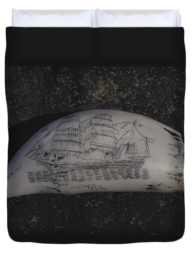 Animal Duvet Cover featuring the photograph Scrimshaw by A.b. Joyce