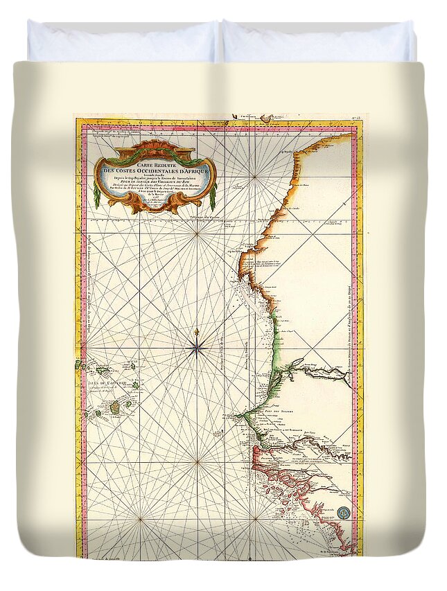 Sea Chart Of Western Africa 1865 Duvet Cover For Sale By Mountain