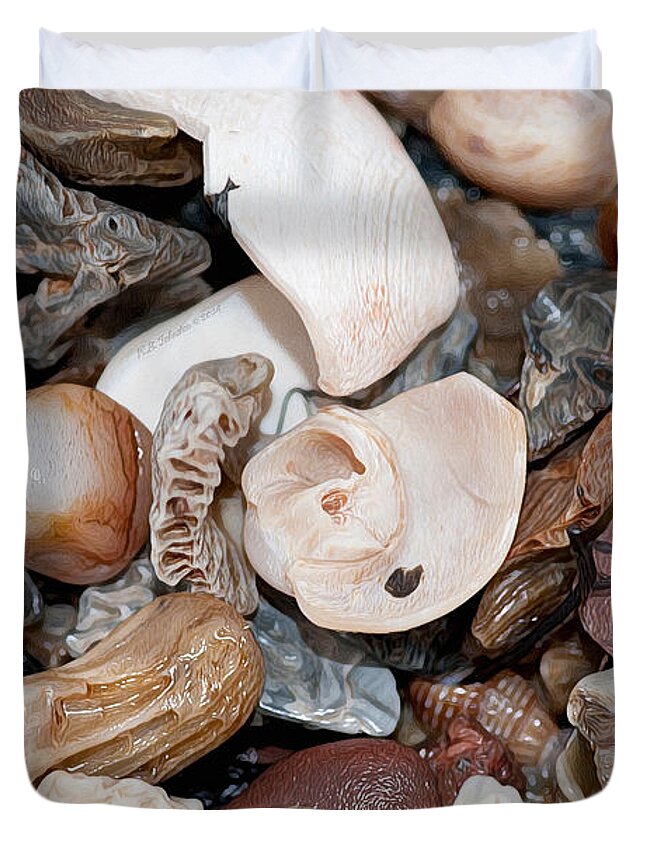 Shells Duvet Cover featuring the photograph Sea Debris 3 by WB Johnston