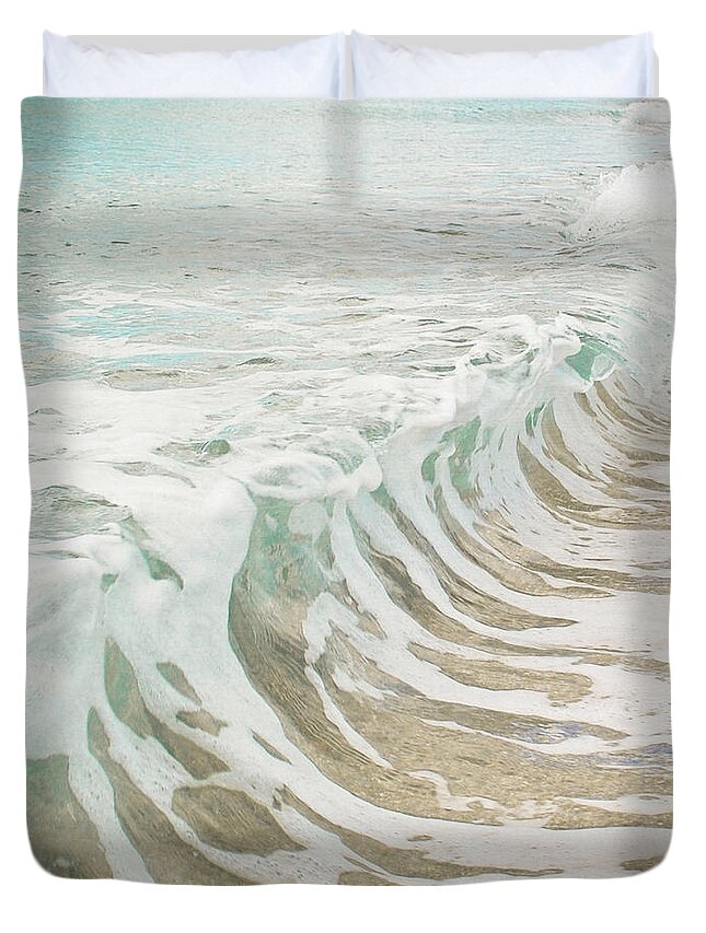 Ocean Sea Duvet Cover featuring the photograph Sea Foam by Cassia Beck