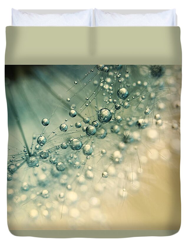 Dandelion Duvet Cover featuring the photograph Sea Green Sparkles by Sharon Johnstone