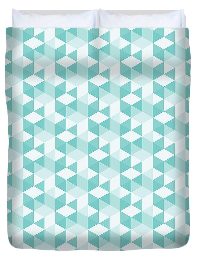 Abstract Duvet Cover featuring the digital art Seamless Pixel Pattern by Mike Taylor