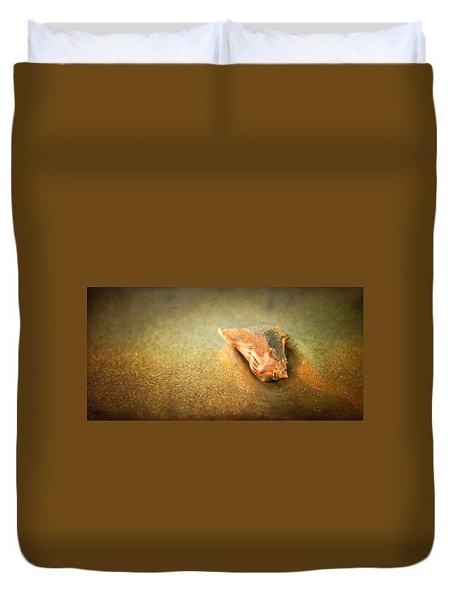 Landscape Duvet Cover featuring the photograph Seashell by Joye Ardyn Durham