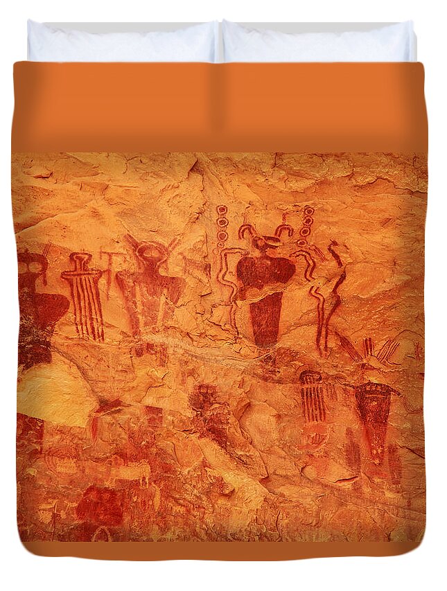 Alan Vance Ley Duvet Cover featuring the photograph Sego Canyon Rock Art by Alan Vance Ley