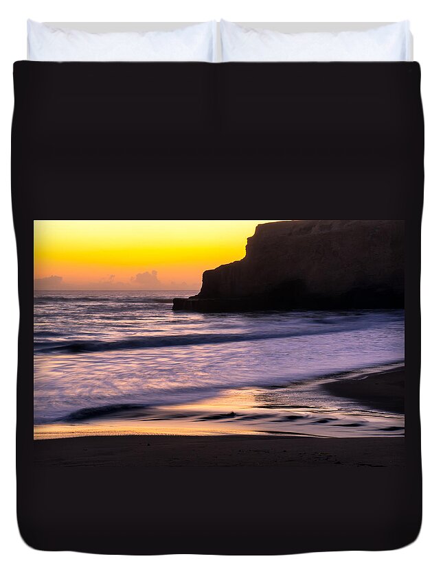 Beach Duvet Cover featuring the photograph September Sunset by Weir Here And There