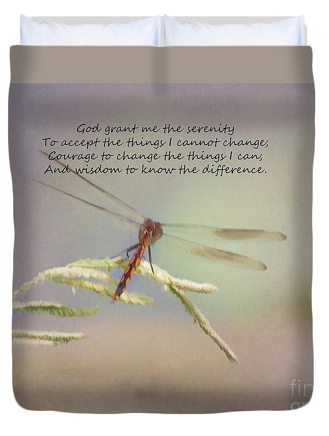 Serenity Courage And Wisdom Duvet Cover featuring the photograph Serenity Courage and Wisdom by TN Fairey