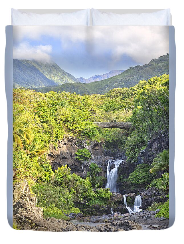 Hana Duvet Cover featuring the photograph Seven Sacred Pools Maui Hawaii by Ken Brown