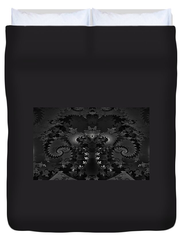 Fractal Duvet Cover featuring the digital art Shades Of Gray by Gary Blackman