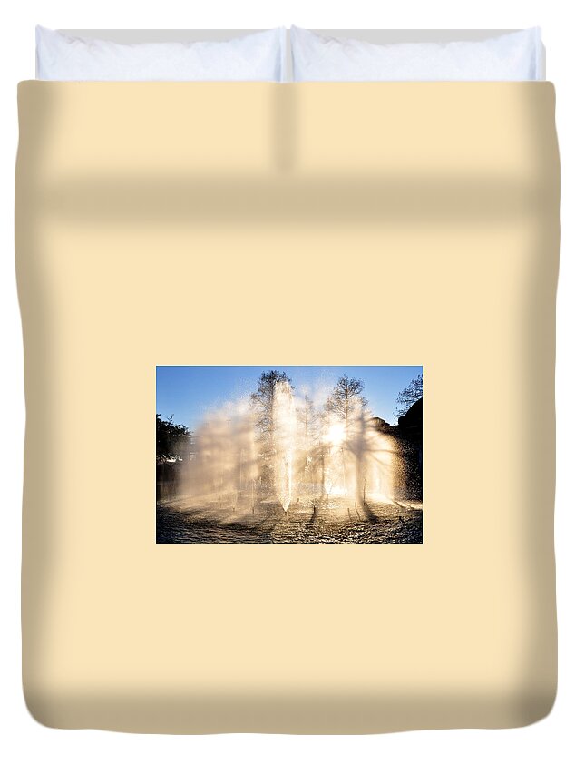 Water Duvet Cover featuring the photograph Shadow Play by Charlotte Schafer