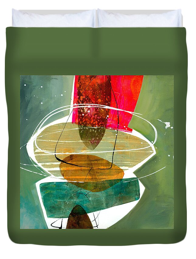 Jane Davies Duvet Cover featuring the painting Shape 28 by Jane Davies