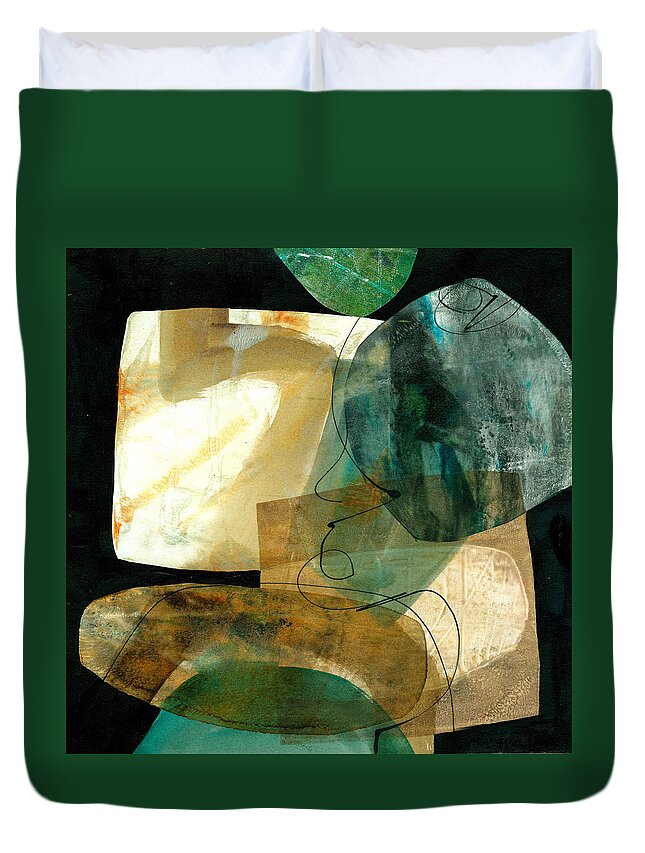 Jane Davies Duvet Cover featuring the painting Shape 4 by Jane Davies