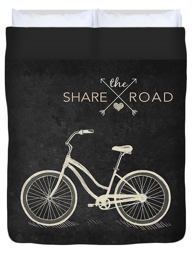 Ride Duvet Cover featuring the digital art Share The Road by South Social Studio