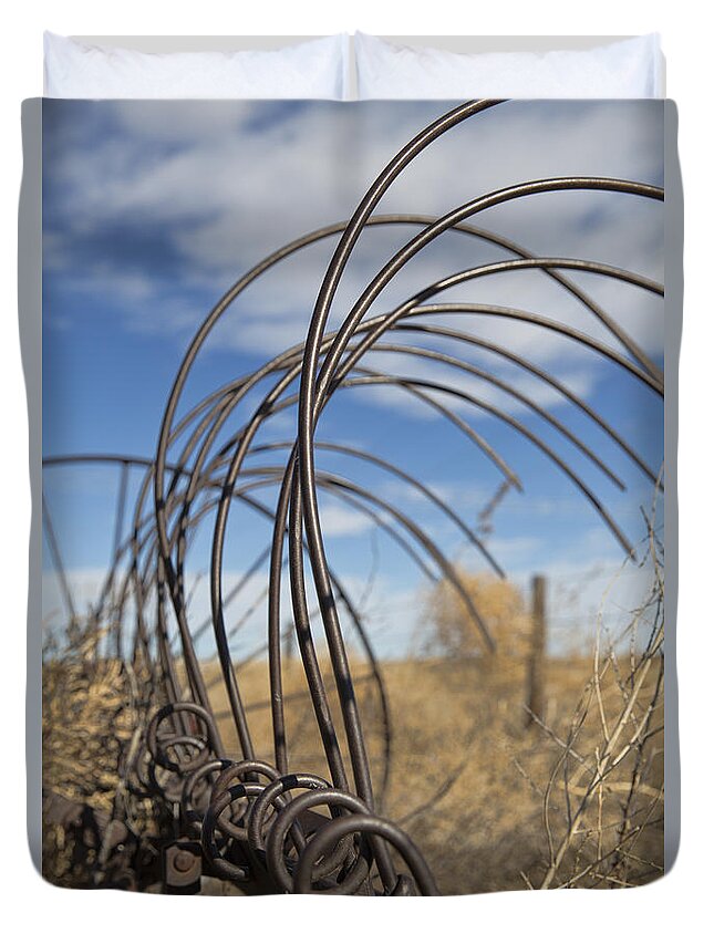 Hay Rake Duvet Cover featuring the photograph Show Me Your Teeth by Sylvia Thornton