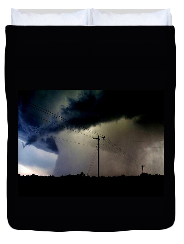 Tornado Duvet Cover featuring the photograph Shrouded Tornado by Ed Sweeney
