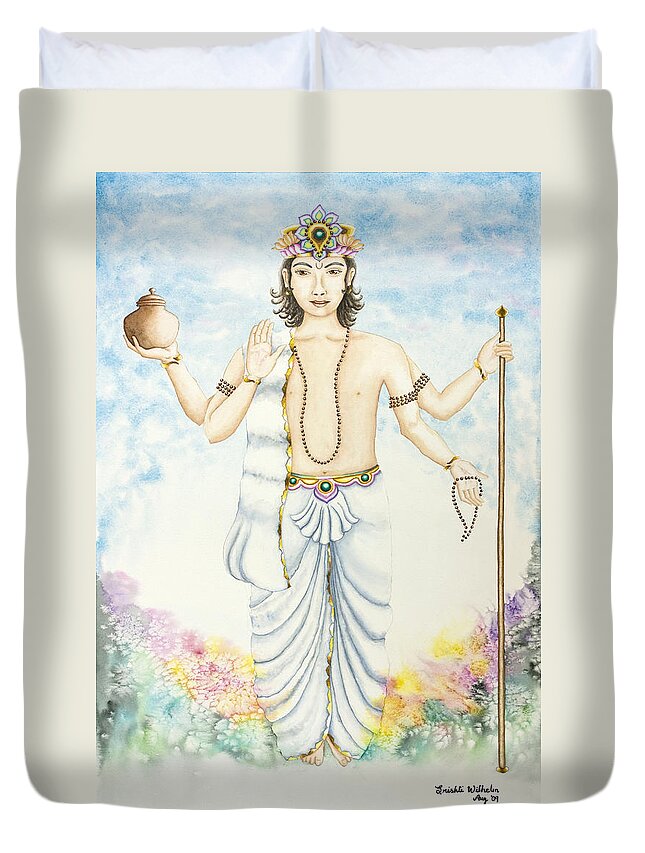 Vedic Astrology Duvet Cover featuring the painting Shukra Venus by Srishti Wilhelm