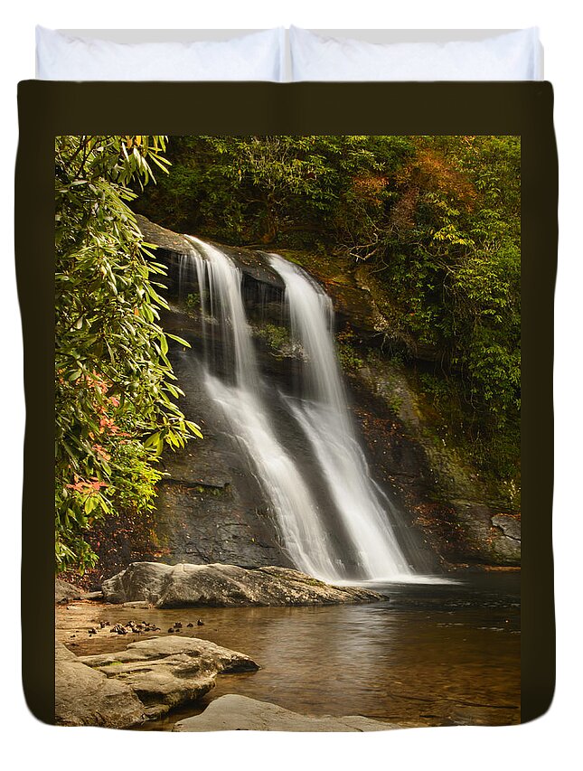 Parks Duvet Cover featuring the photograph Silver Run Falls by Penny Lisowski