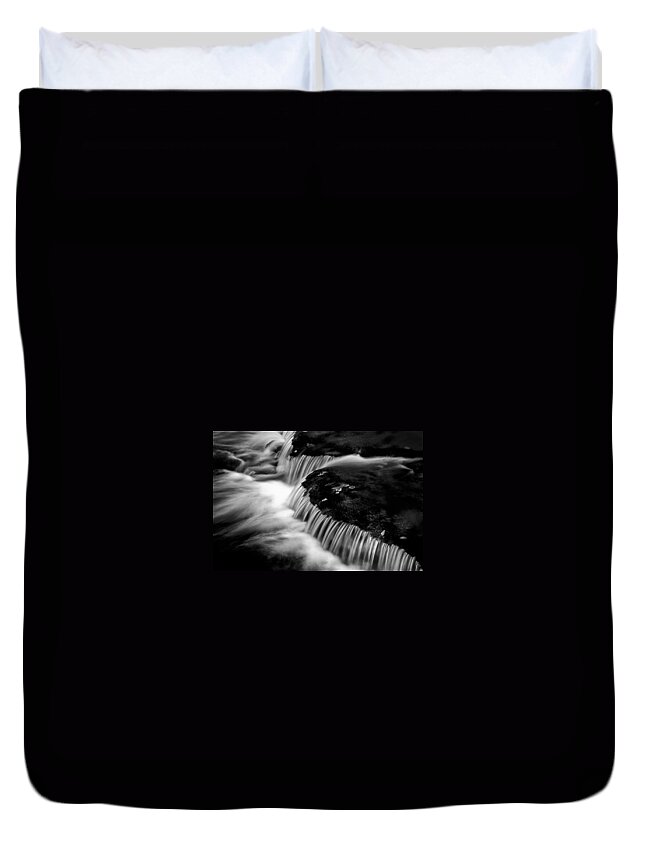 Falls Duvet Cover featuring the photograph Silvery Falls by Paul W Faust - Impressions of Light