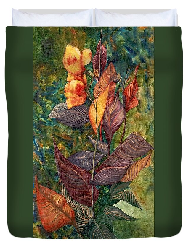 Inspiring Duvet Cover featuring the painting Simply Flowers by Yolanda Raker