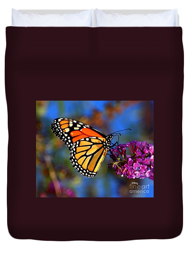 Sipping Duvet Cover featuring the photograph Sipping Monarch by Patrick Witz