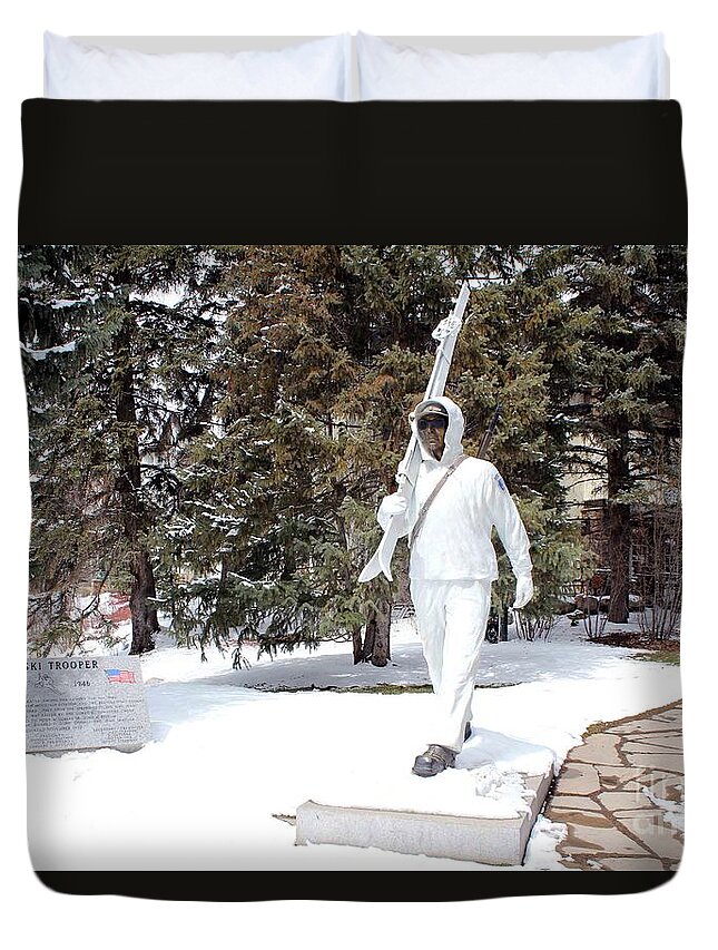 Vail Duvet Cover featuring the photograph Ski Trooper by Fiona Kennard