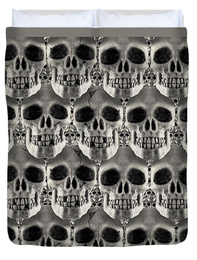 Human Skulls Duvet Cover featuring the photograph Skulls 2 by Mike McGlothlen
