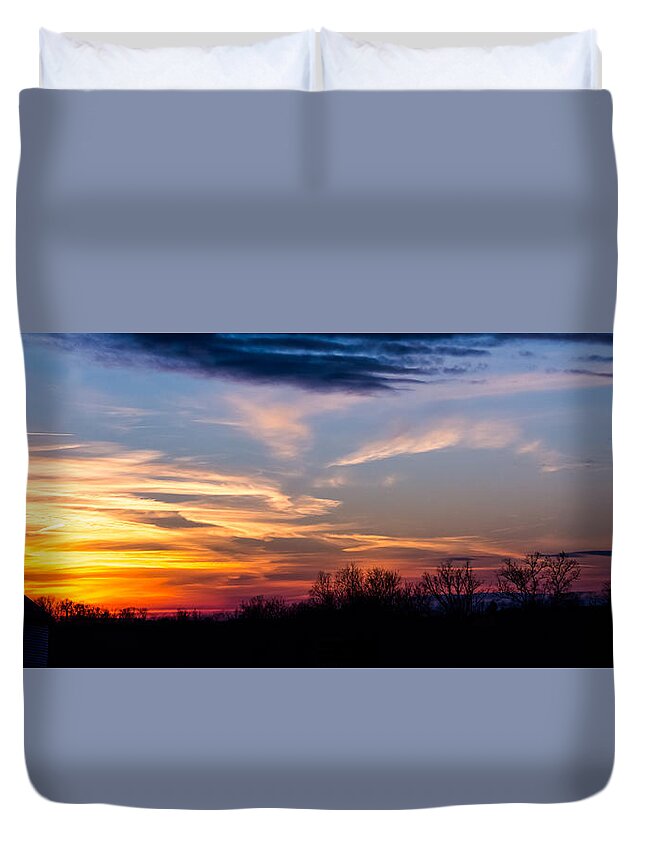 Sky Duvet Cover featuring the photograph Sky Full Of Color by Holden The Moment