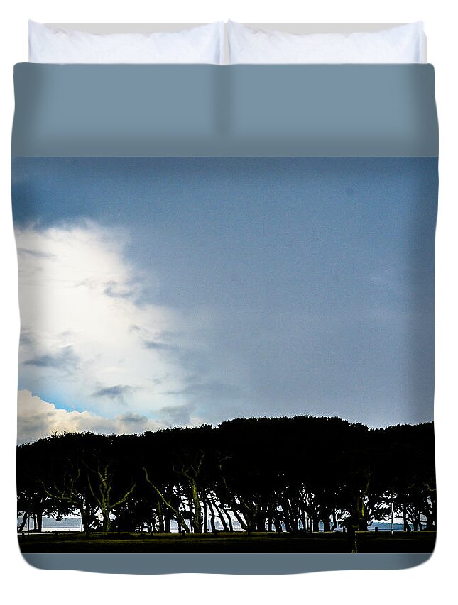 Beach Cottage Life Duvet Cover featuring the photograph Sky Half Full by Mary Hahn Ward