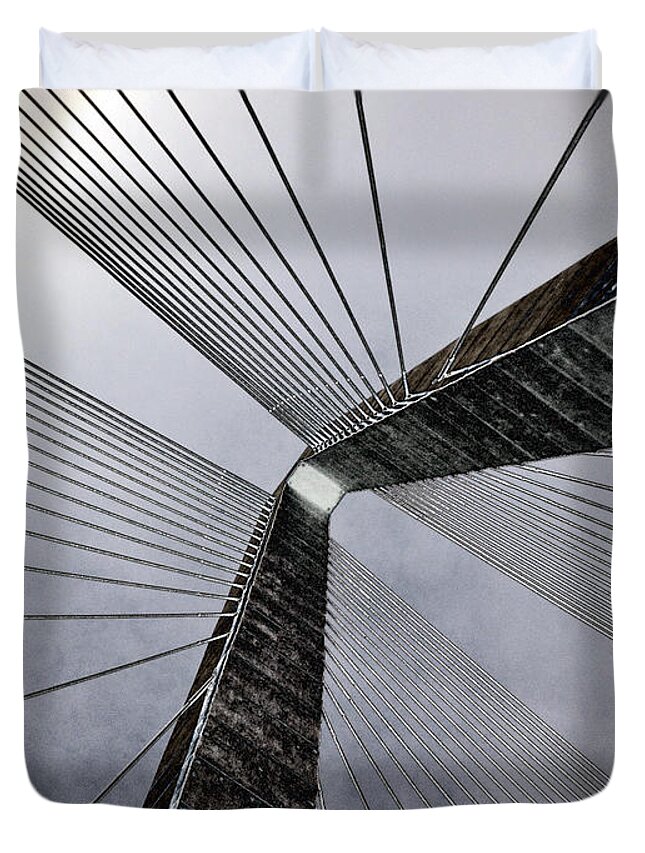 Charleston Duvet Cover featuring the photograph Skybridge by Dorian Hill