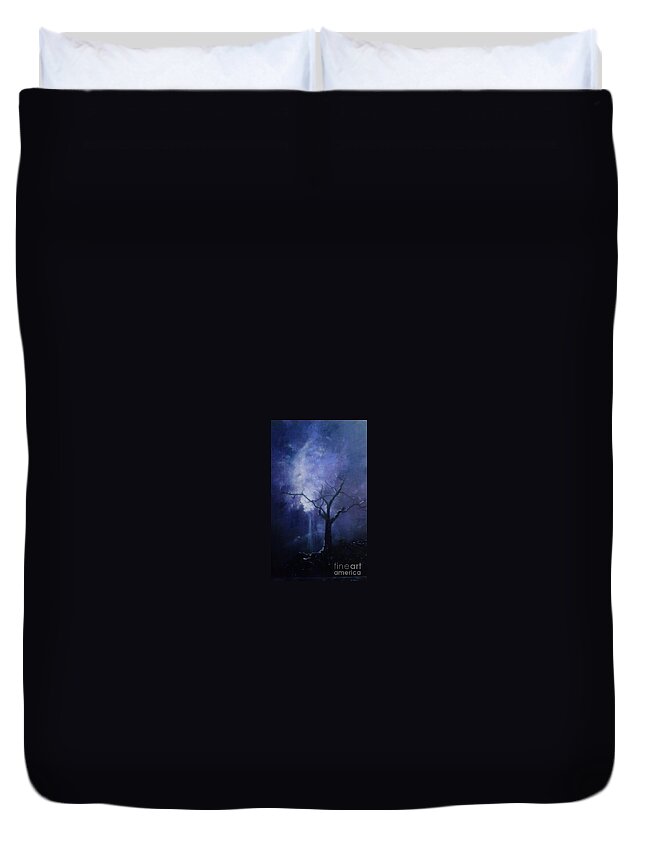 Illuminism Duvet Cover featuring the painting Skyeden Night by Stefan Duncan