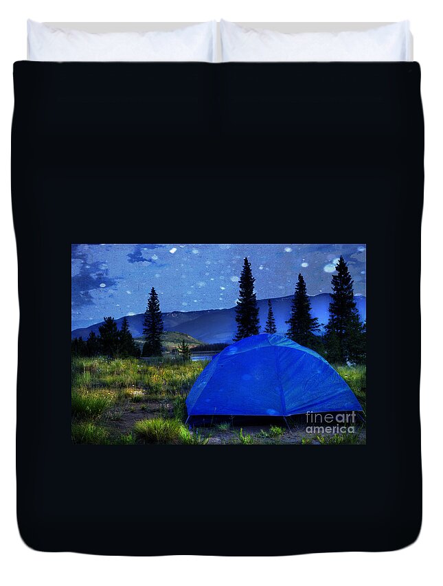 Camping Duvet Cover featuring the photograph Sleeping Under the Stars by Juli Scalzi