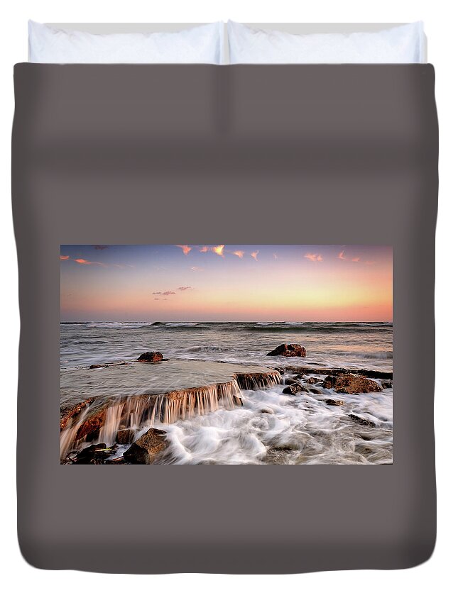 Outdoors Duvet Cover featuring the photograph Slow Water by Raffaele Ballirano