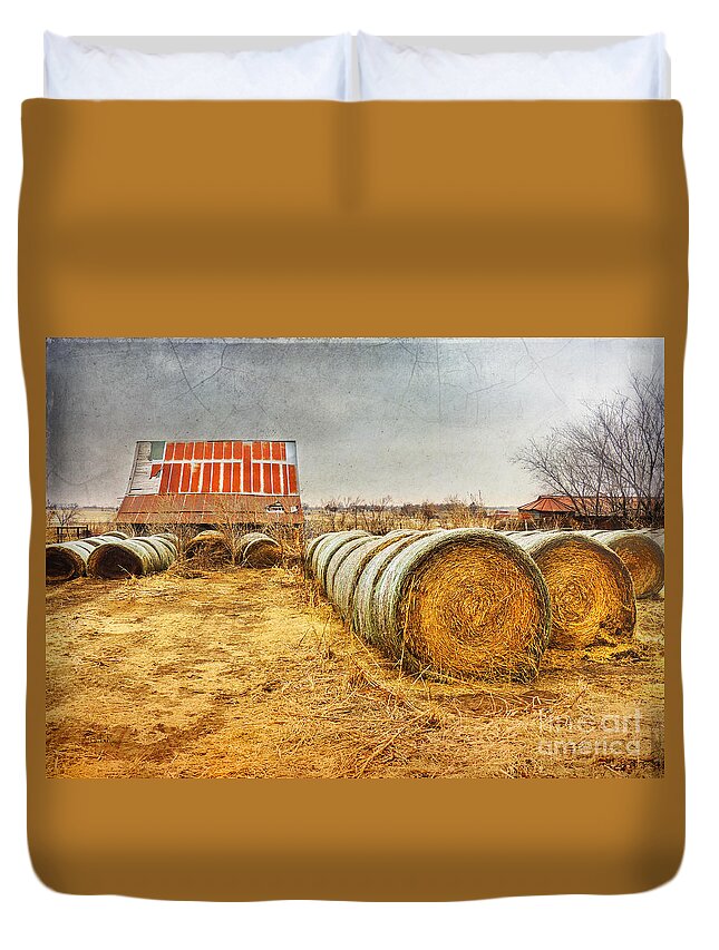 Barn Duvet Cover featuring the photograph Slumbering in the Countryside by Betty LaRue