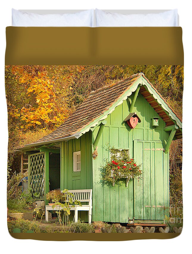 Architecture Duvet Cover featuring the photograph Small garden House by Amanda Mohler