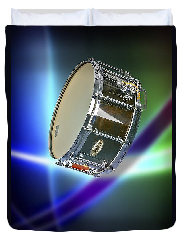 Snare Drum Duvet Cover featuring the photograph Snare Drum for drum set in Color 3238.02 by M K Miller