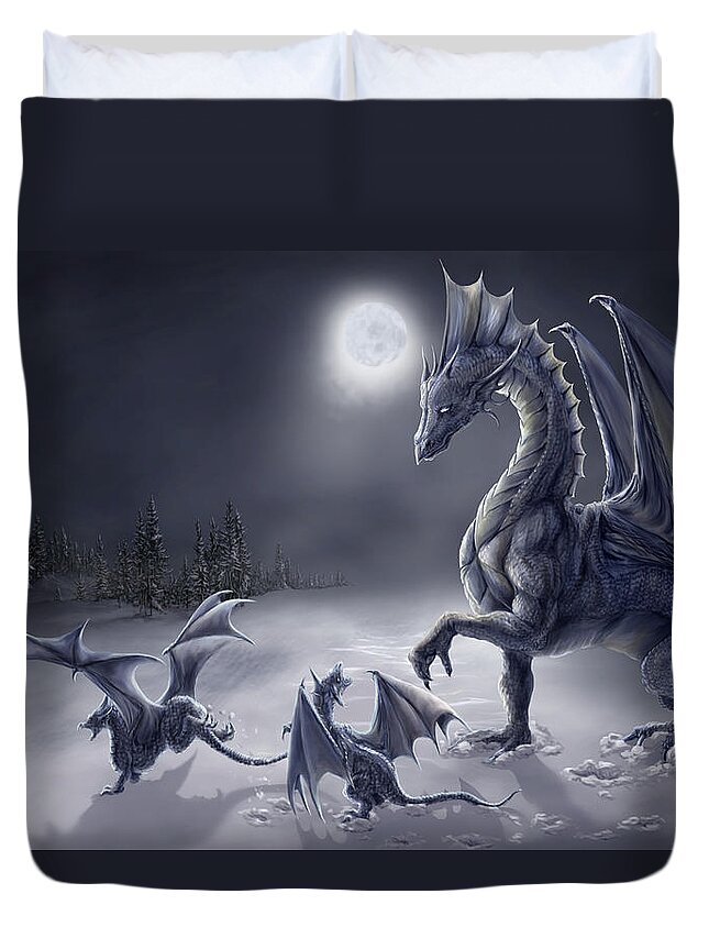 #faatoppicks Duvet Cover featuring the digital art Snow Day by Rob Carlos