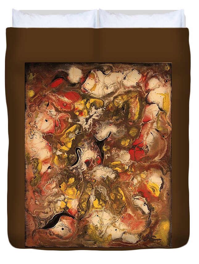 Flowing Duvet Cover featuring the painting Snow Day by Todd Hoover