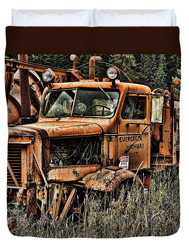 Snow Duvet Cover featuring the photograph Snow Plow by Ron Roberts